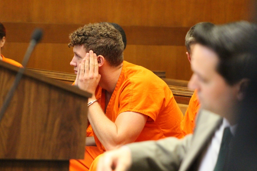 Joseph Chase Hardin, 22, appears in Cabell Circuit Judge Gregory Howard’s courtroom Wednesday,  June 12, in Huntington.
