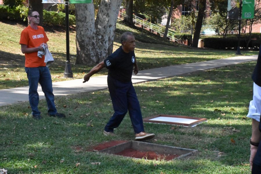 Interim Vice President for Student Affairs and Associate Vice President of Intercultural Affairs Maurice Cooley plays Quoits on campus Friday, Sept. 20.