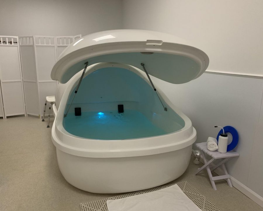 Flotation therapy involves an individual getting into a pod of water and 805 pounds of Epsom salt. 