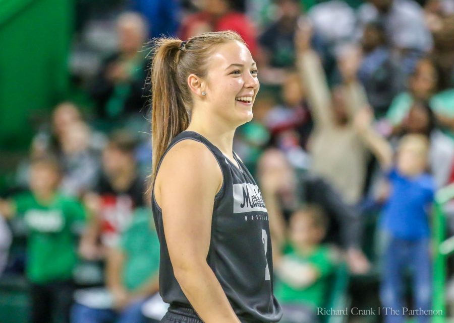 Kristen Mayo is all smiles at the Herd Madness event in October 2019. 