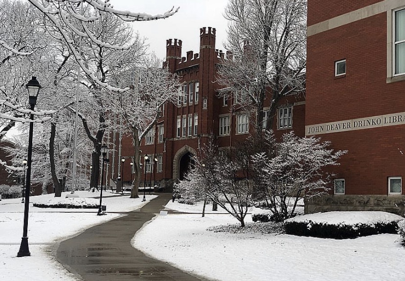 A winter day on campus this past March. While students have come and gone, all have left their mark on campus.