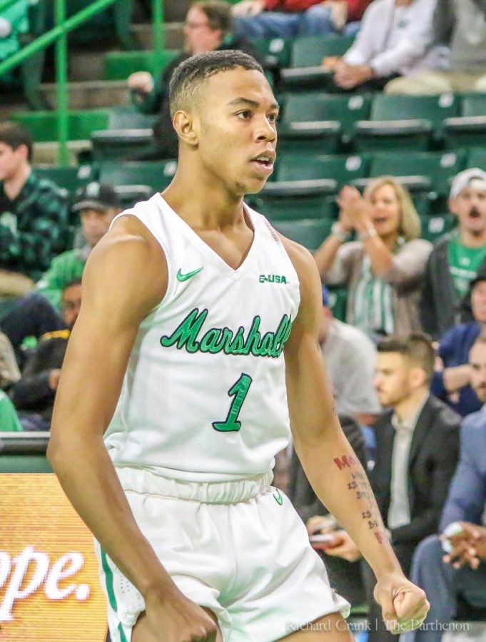 Taevion Kinsey focusing on a big play made by the Herd against North Texas.
