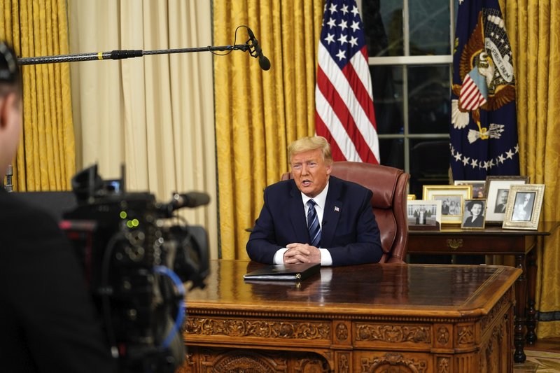 President Trump speaks to the nation from the Oval Office at the White House about the coronavirus Wednesday, March, 11, 2020.