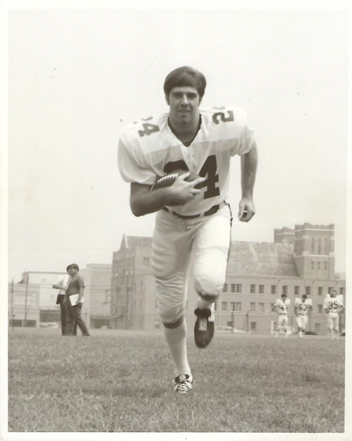 Kevin Gilmore practicing as Marshall University running back, 1970. | Photo Courtesy of Anita and John Gilmore.
