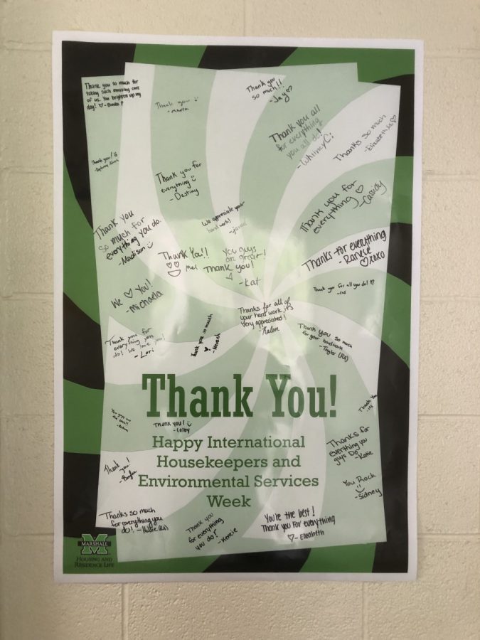 Marshall University show their appreciation for international housekeeping week