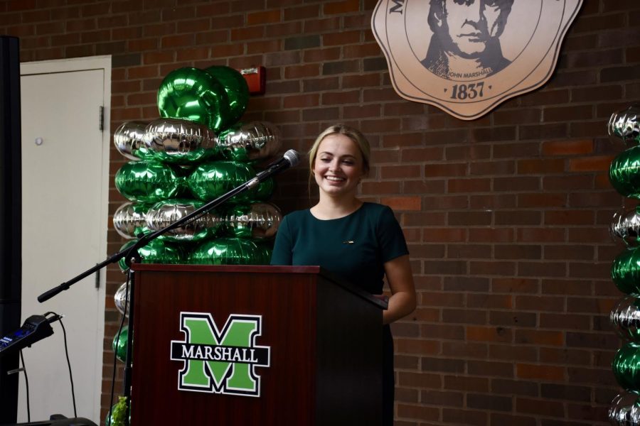 Isabella Griffiths thanked family, friends and supporters after being inaugurated as Student Government Association President. 