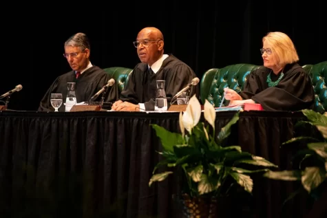The Fourth Circuit US Court of Appeals in session at the Joan C. Edwards Performing Arts Center in November 2022