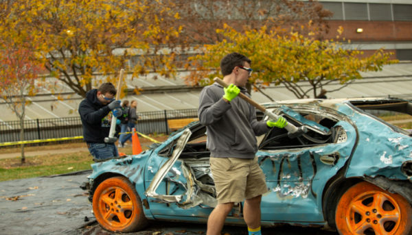 Last years WMUL Car Bash had a car painted blue for Coastal Carolina, Marshalls 2022 Homecoming game opponent