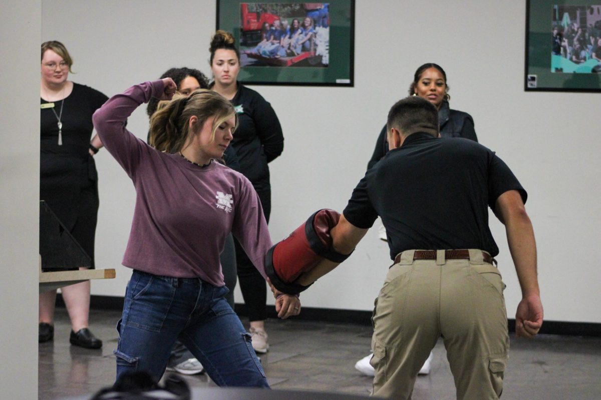 Sergeant Scott Ballou taught the self-defense class on Wednesday, Oct. 4.