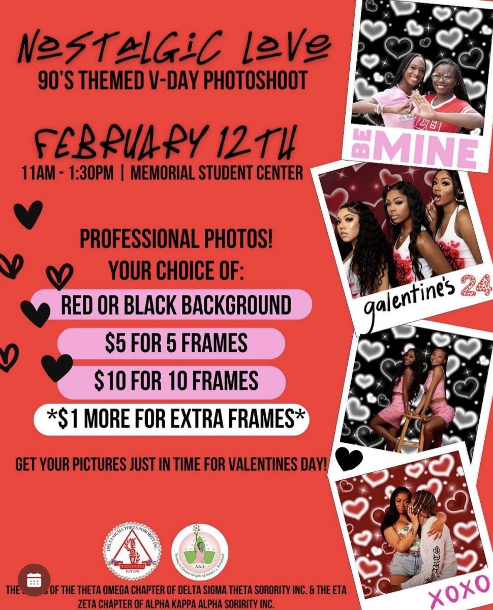 Eta Zeta Chapter of Alpha Kappa Alpha is hosting a 90’s themed Valentine’s
Day shoot.
