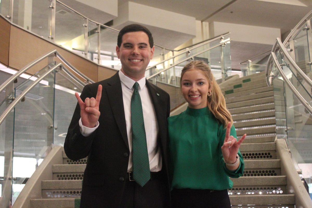 Newly elected SGA Vice President Connor Waller and President Brea Belville