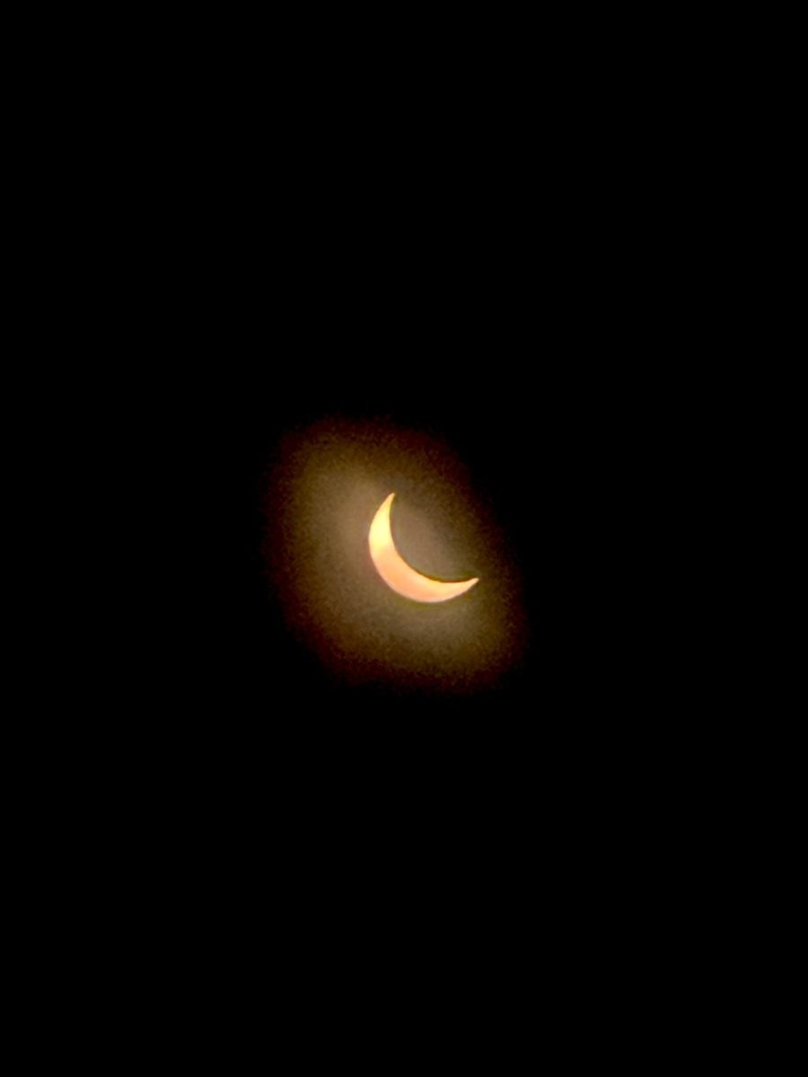 The solar eclipse, as seen in Huntington, West Virginia