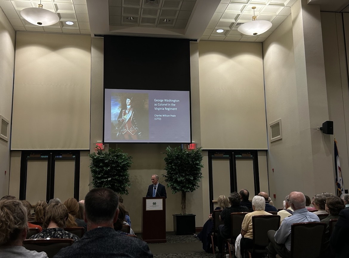 History professor Denver Brunsman presented on President George Washington at the most recent Amicus Curiae lecture.