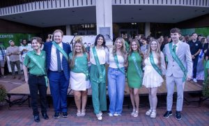 Attendants from left to right: Waylon Smith, Jaxon Smith, Haley Prather, Rimsha Kingson, Bethany Jarrell, Kylie Fisher, Skylar Elliott and Dylan Ellison.