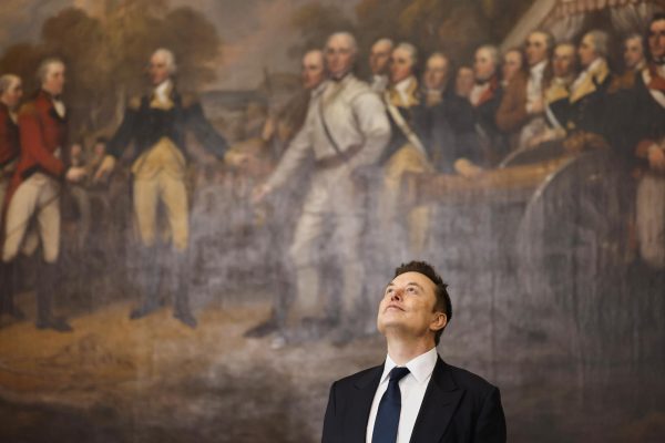 Elon Musk arrives before the 60th Presidential Inauguration in the Rotunda of the U.S. Capitol in Washington, Monday, Jan. 20, 2025. (Chip Somodevilla/Pool Photo via AP)