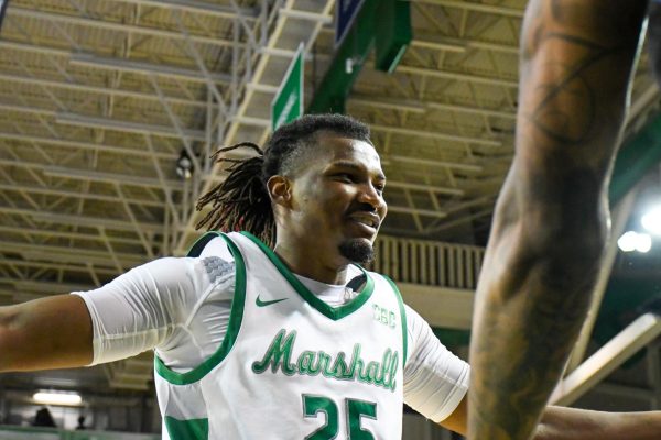 Obinna Anochili-Killen, forward for The Marshall Thundering Herd. 