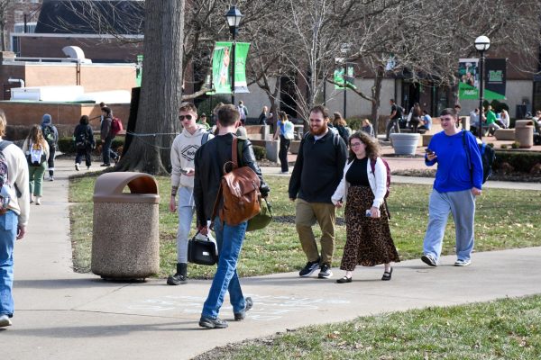 Students enjoyed a break from the cold weather with temperatures in the 60s on Tuesday, Feb. 25. 