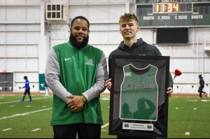 Addison Painter and Keith Roberts on senior day during the indoor Track & Field season.