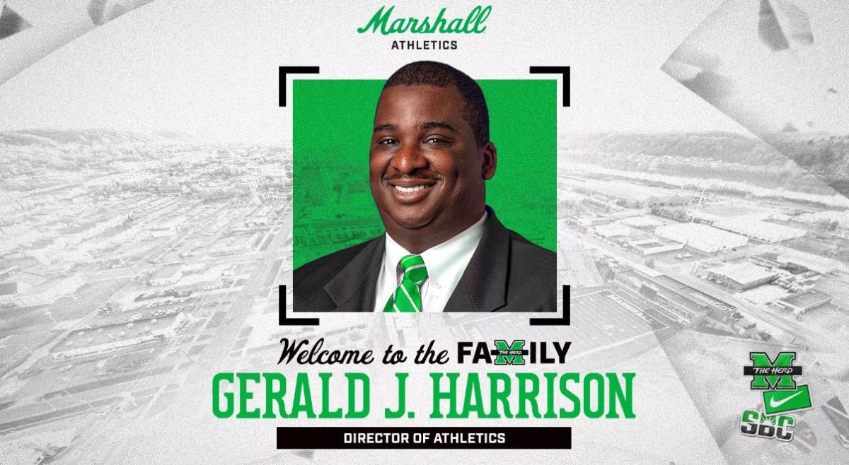 Marshall University held an introductory press conference for Harrison on July 30. (Courtesy of HerdZone)