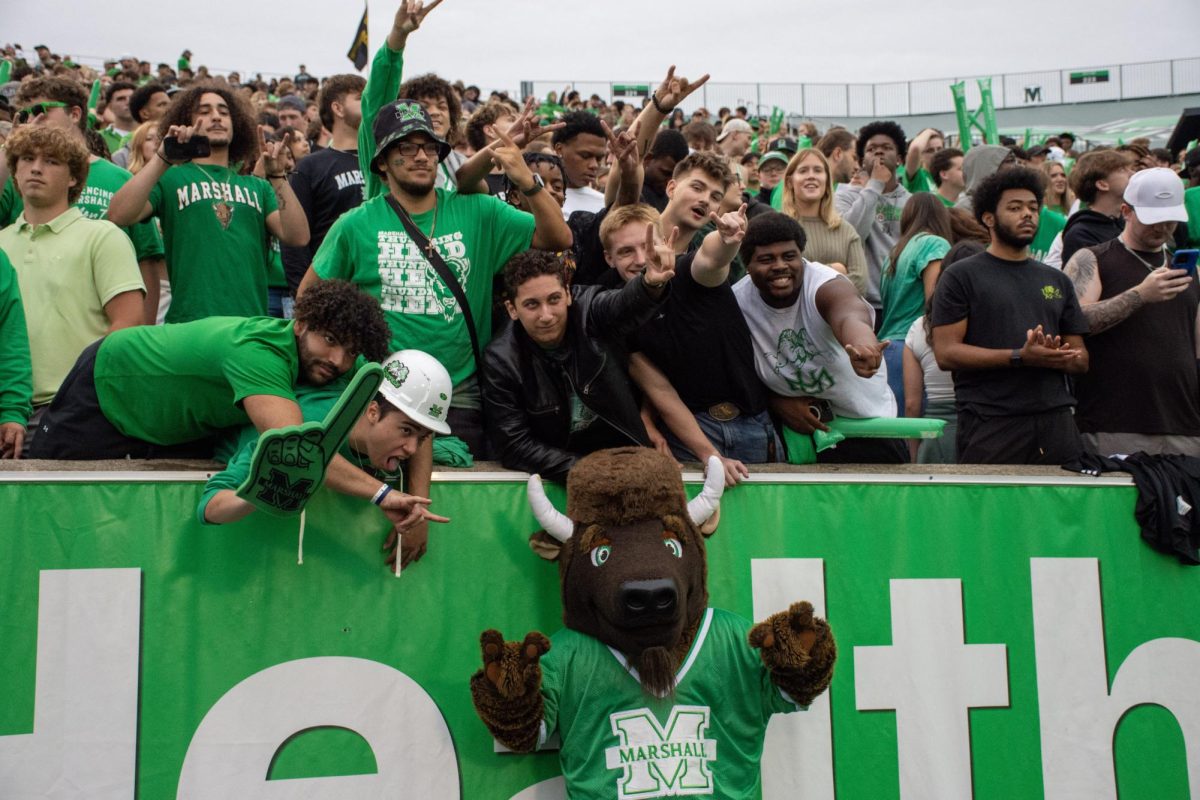 Win or loss, rain or shine, Marshall’s student section continues to play a big roll during Marshall Football games.

