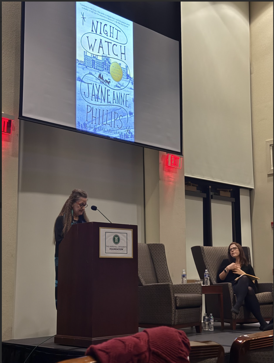 Phillips visits Marshall for the A.E. Stringer Series, discussing 'Night Watch' and West Virginia’s influence on her work.