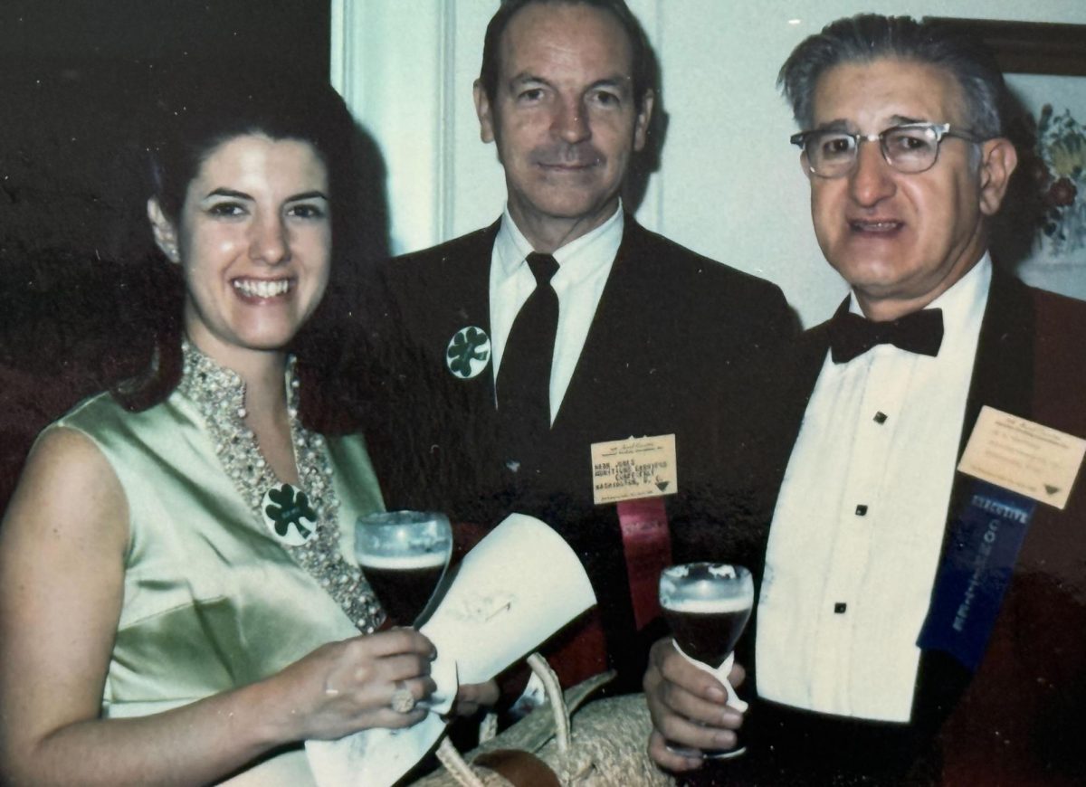 Michele Prestera Craig is pictured with her father Michael Prestera (right) at an event in Washington, D.C. in 1969. (Courtesy of Marshall University)