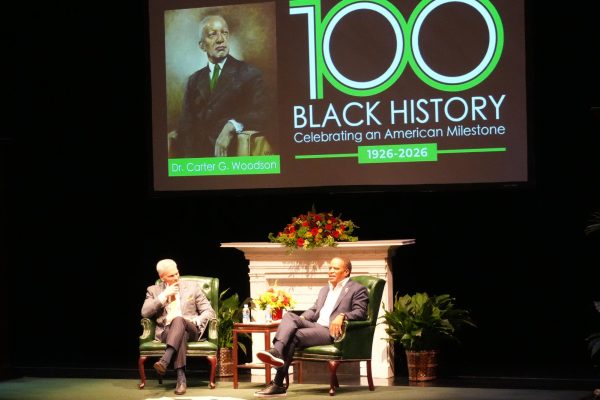 John Hope Bryant and Brad. D Smith spoke at the Joan C. Edwards Performing Arts Center. 