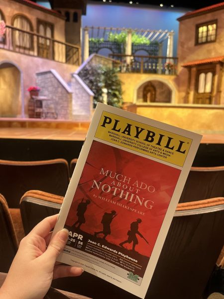 Performances of 'Much Ado About Nothing' are held at the Joan C. Edwards Performing Arts Center.