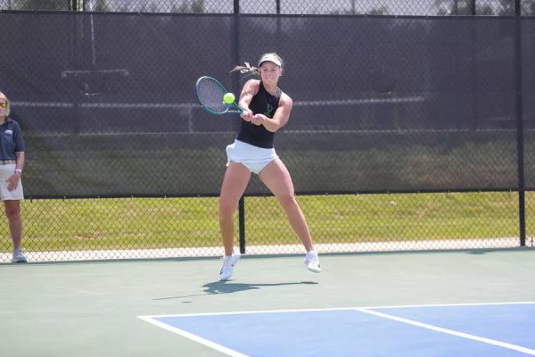Women’s Tennis falls 4-0 during the SBC championship match. (Courtesy of Sun Belt Conference)